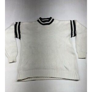 Vintage Gap Boxy Chunky Ribbed Knit Fisherman Crewneck Sweater White Size Small